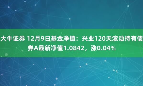 大牛证券 12月9日基金净值：兴业120天滚动持有债券A最新净值1.0842，涨0.04%