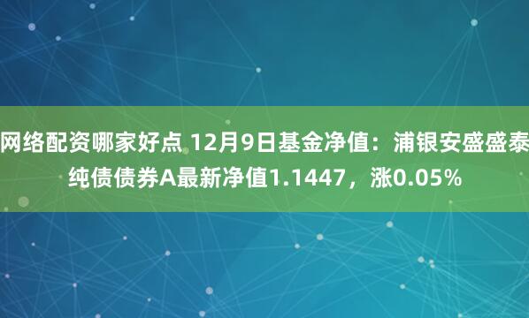 网络配资哪家好点 12月9日基金净值：浦银安盛盛泰纯债债券A最新净值1.1447，涨0.05%