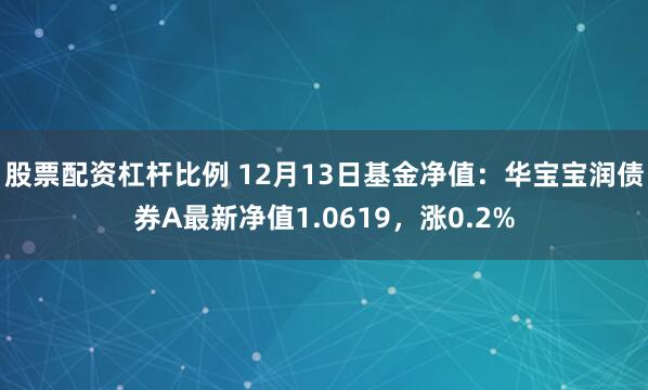 股票配资杠杆比例 12月13日基金净值：华宝宝润债券A最新净值1.0619，涨0.2%