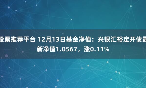 股票推荐平台 12月13日基金净值：兴银汇裕定开债最新净值1.0567，涨0.11%