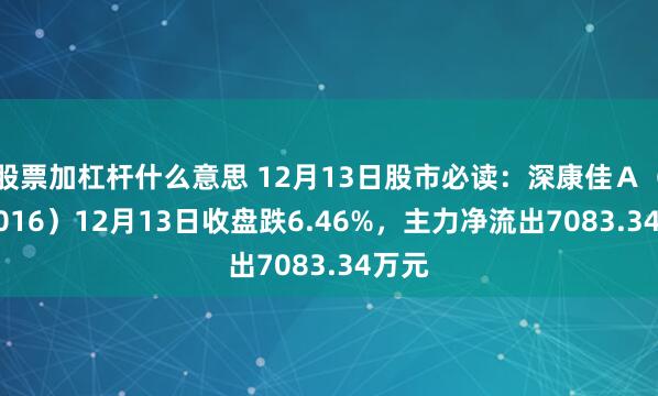 股票加杠杆什么意思 12月13日股市必读：深康佳Ａ（000016）12月13日收盘跌6.46%，主力净流出7083.34万元